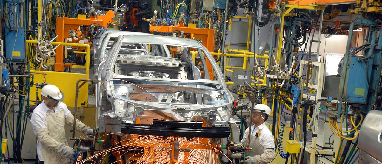 Linha de produção industrial